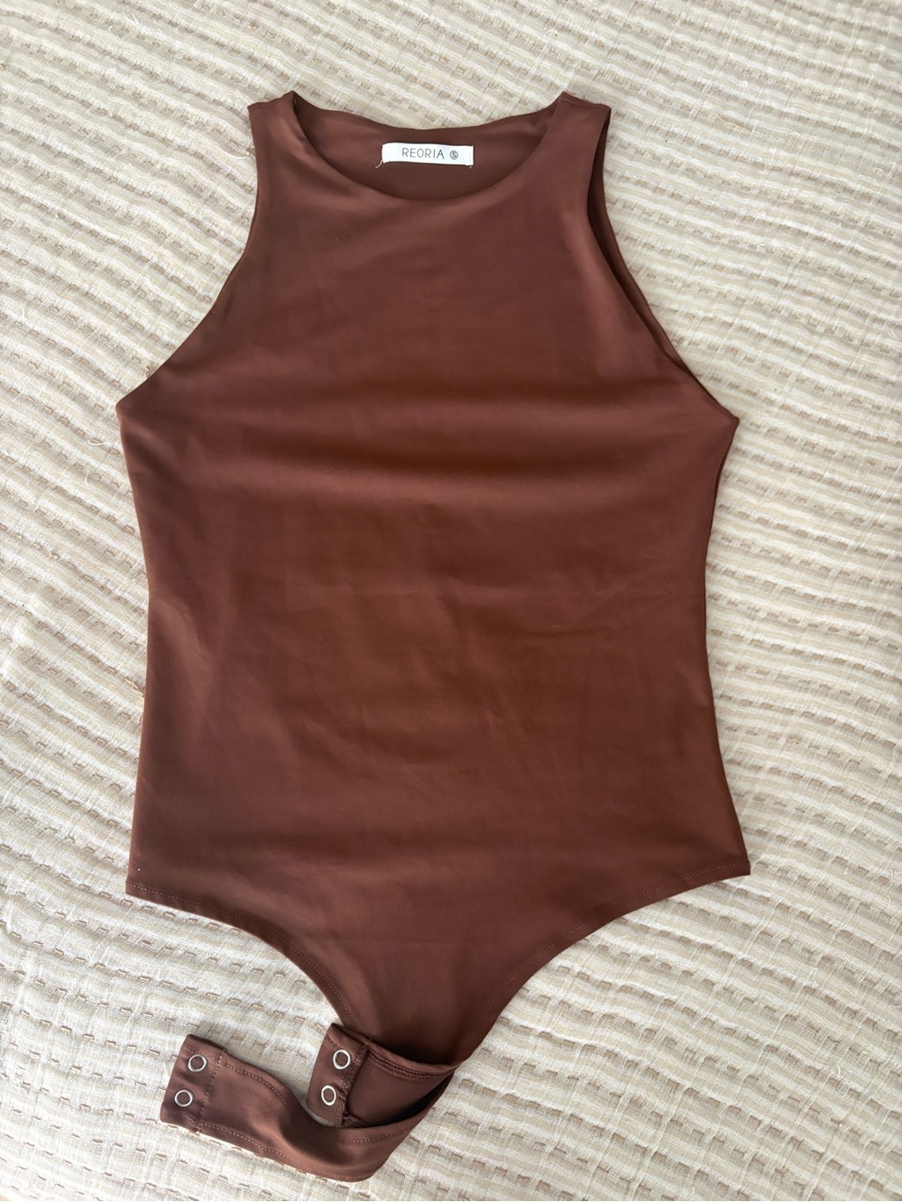 Reoria Brown Crewneck Top